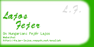 lajos fejer business card