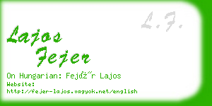 lajos fejer business card